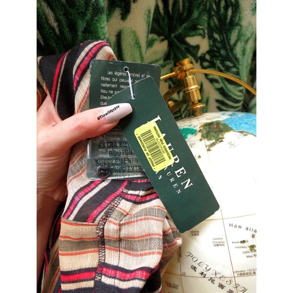 NEW Vintage autumn striped oversized button down 🍁 - Picture 5 of 6